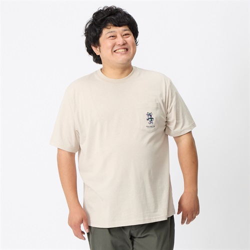 大きいサイズ MACBETH 半袖刺繍付きTシャツ メンズ(ウスチャ-4L)