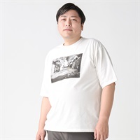 大きいサイズ 半袖刺繍プリントTシャツ メンズ GREATESS(グレイテス)(Ａシロ-3L)