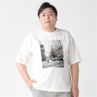 大きいサイズ 半袖刺繍プリントTシャツ メンズ GREATESS(グレイテス)(キナリ-3L)