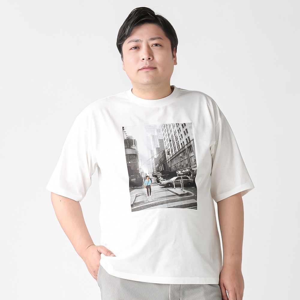 大きいサイズ 半袖刺繍プリントTシャツ メンズ GREATESS(グレイテス)(キナリ-4L)