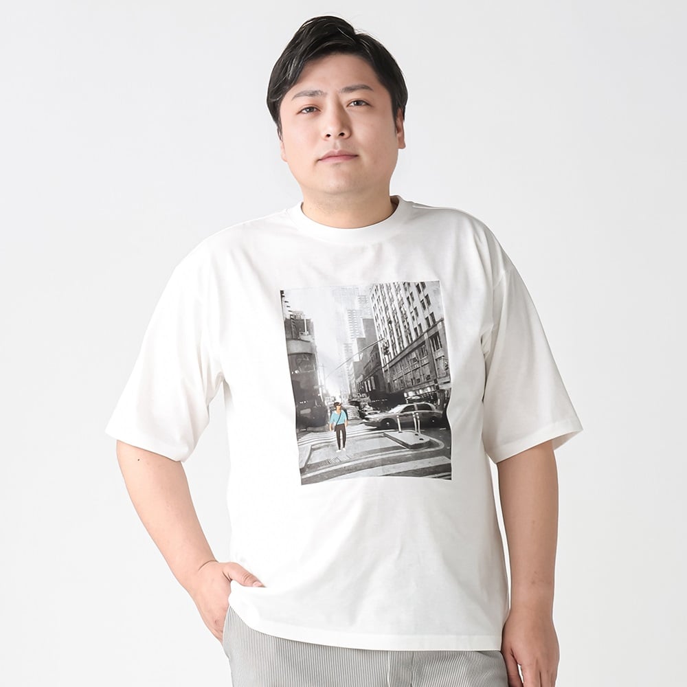 大きいサイズ 半袖刺繍プリントTシャツ メンズ GREATESS(グレイテス)(キナリ-2L)