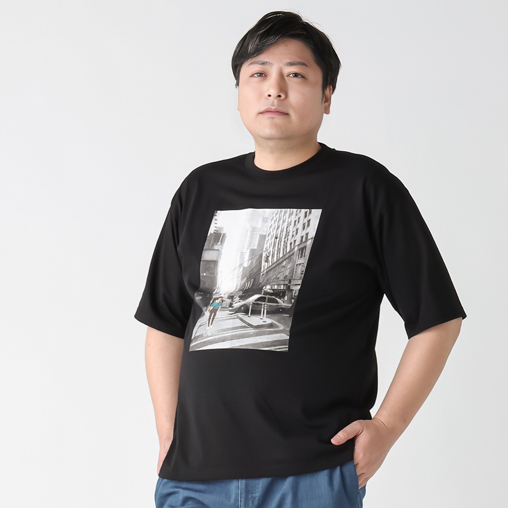 大きいサイズ 半袖刺繍プリントTシャツ メンズ GREATESS(グレイテス)(Ａクロ-4L)