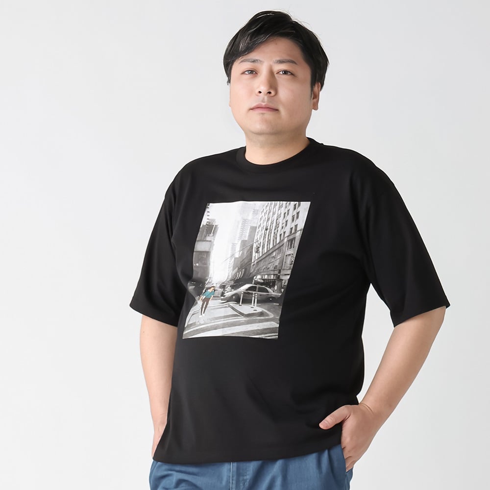 大きいサイズ 半袖刺繍プリントTシャツ メンズ GREATESS(グレイテス)(Ａクロ-5L)