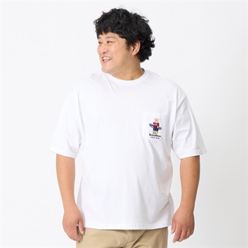 大きいサイズ テディーベアー半袖デザインTシャツ メンズ