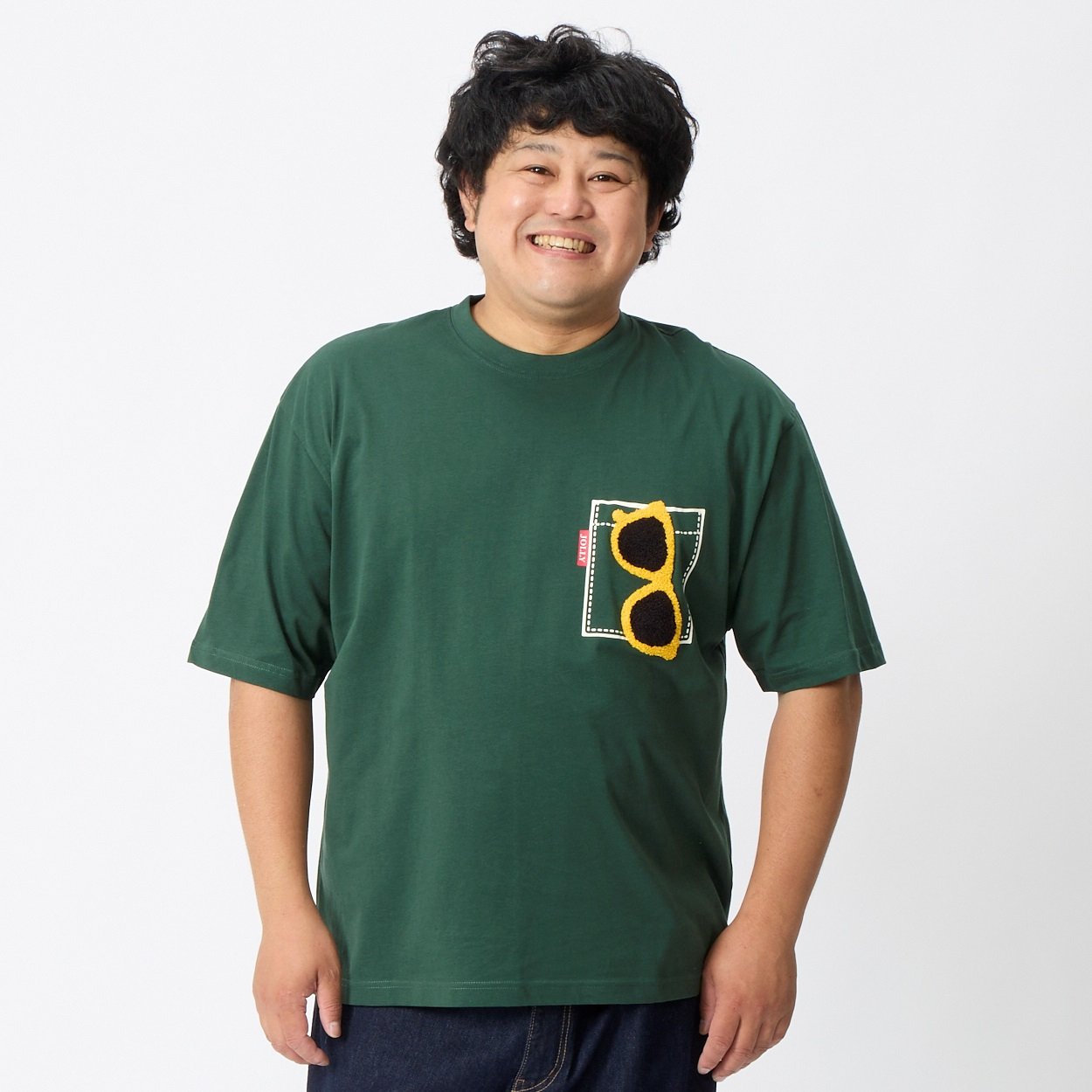大きいサイズ 半袖デザインTシャツ メンズ GREATESS(グレイテス)(コイミドリ-2L)