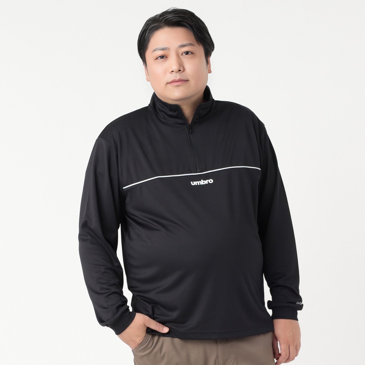 大きいサイズ UMBRO DRY ハーフジップTシャツ メンズ | イオンスタイル