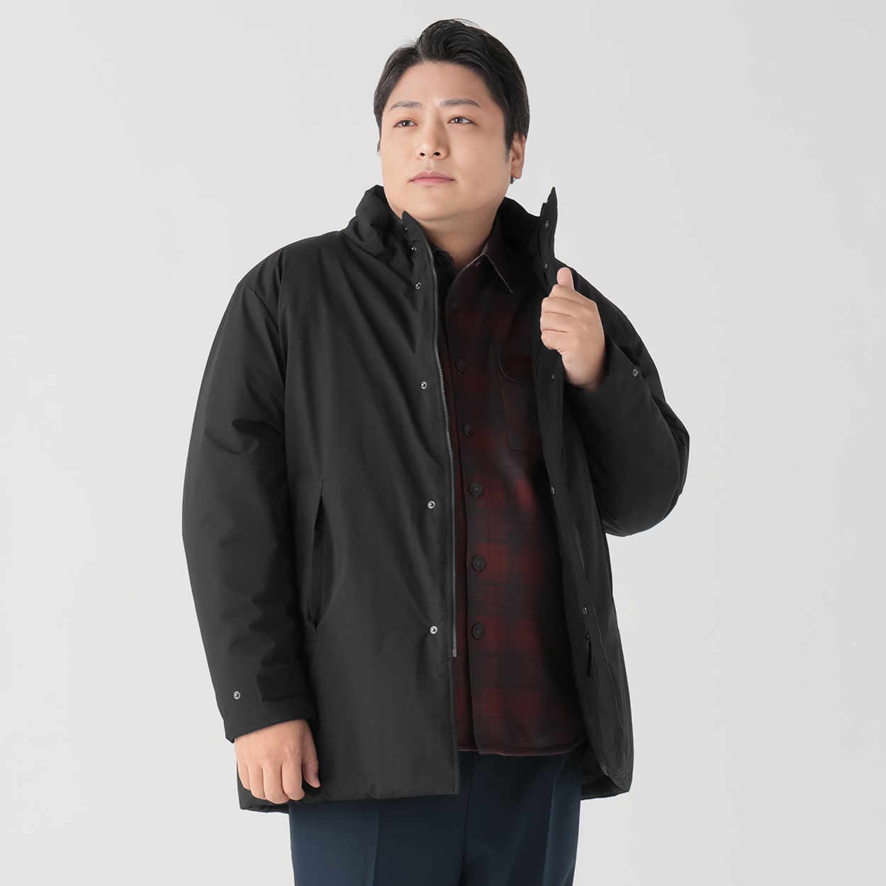 大きいサイズ スタンドハーフコート GREATESS（グレイテス） メンズ