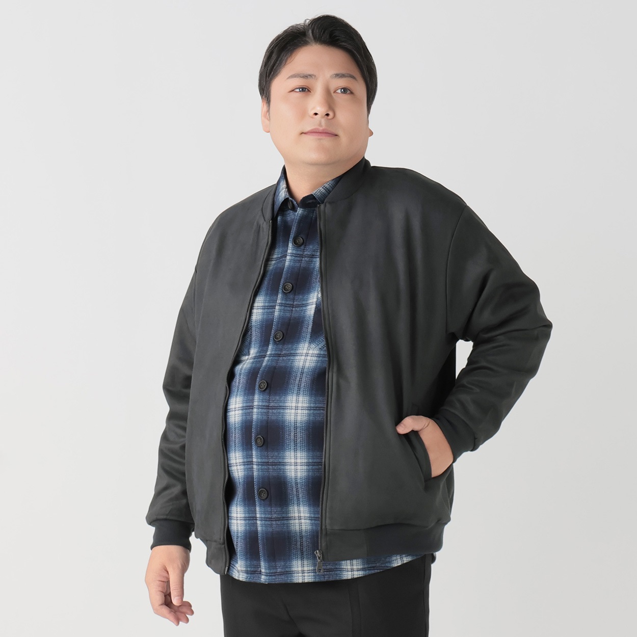 大きいサイズ フェイクスエードMA－1 GREATESS（グレイテス） メンズ