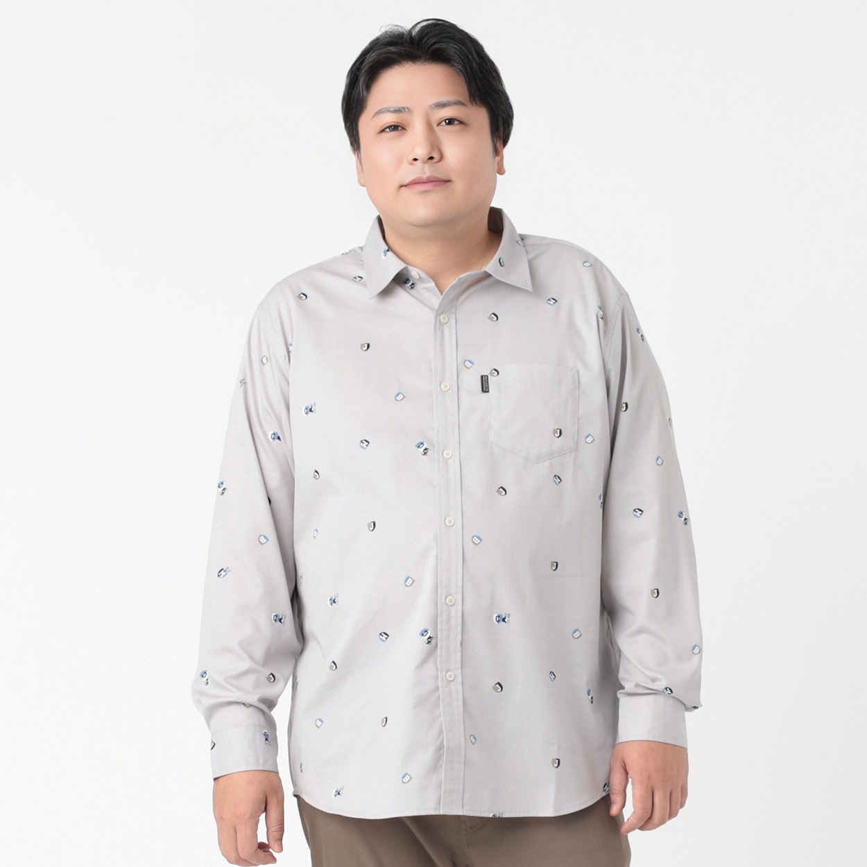 大きいサイズ MACBETH（マクベス）ツイルプリントシャツ メンズ