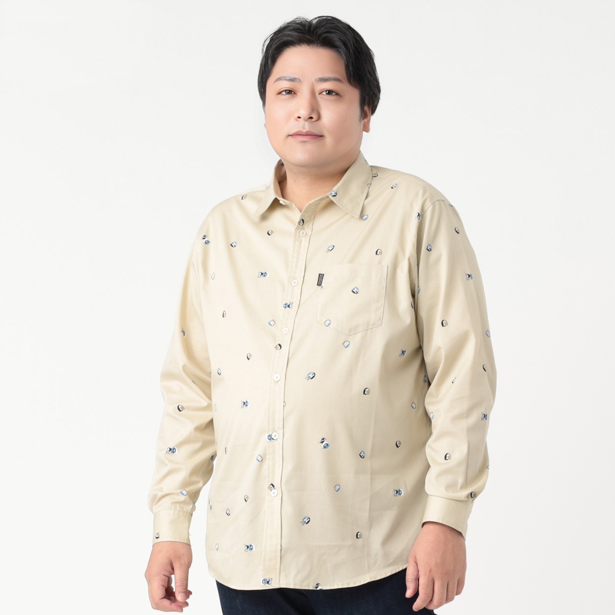 大きいサイズ MACBETH（マクベス）ツイルプリントシャツ メンズ