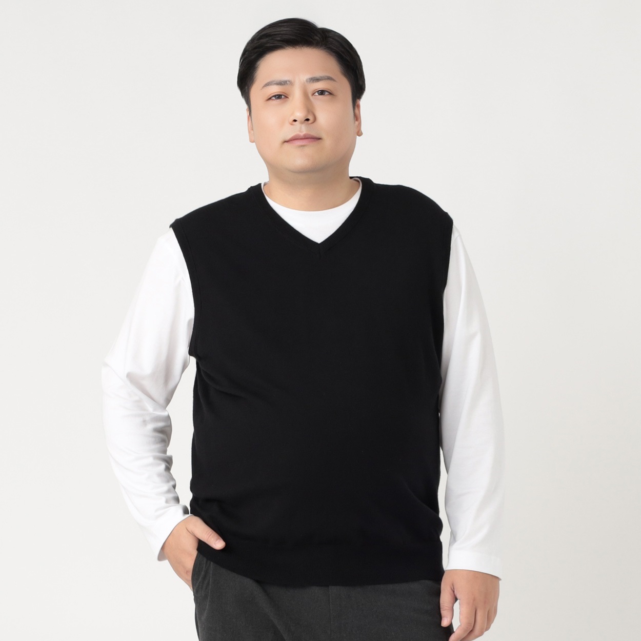 大きいサイズ Vネックベストセーター メンズ GREATESS(グレイテス