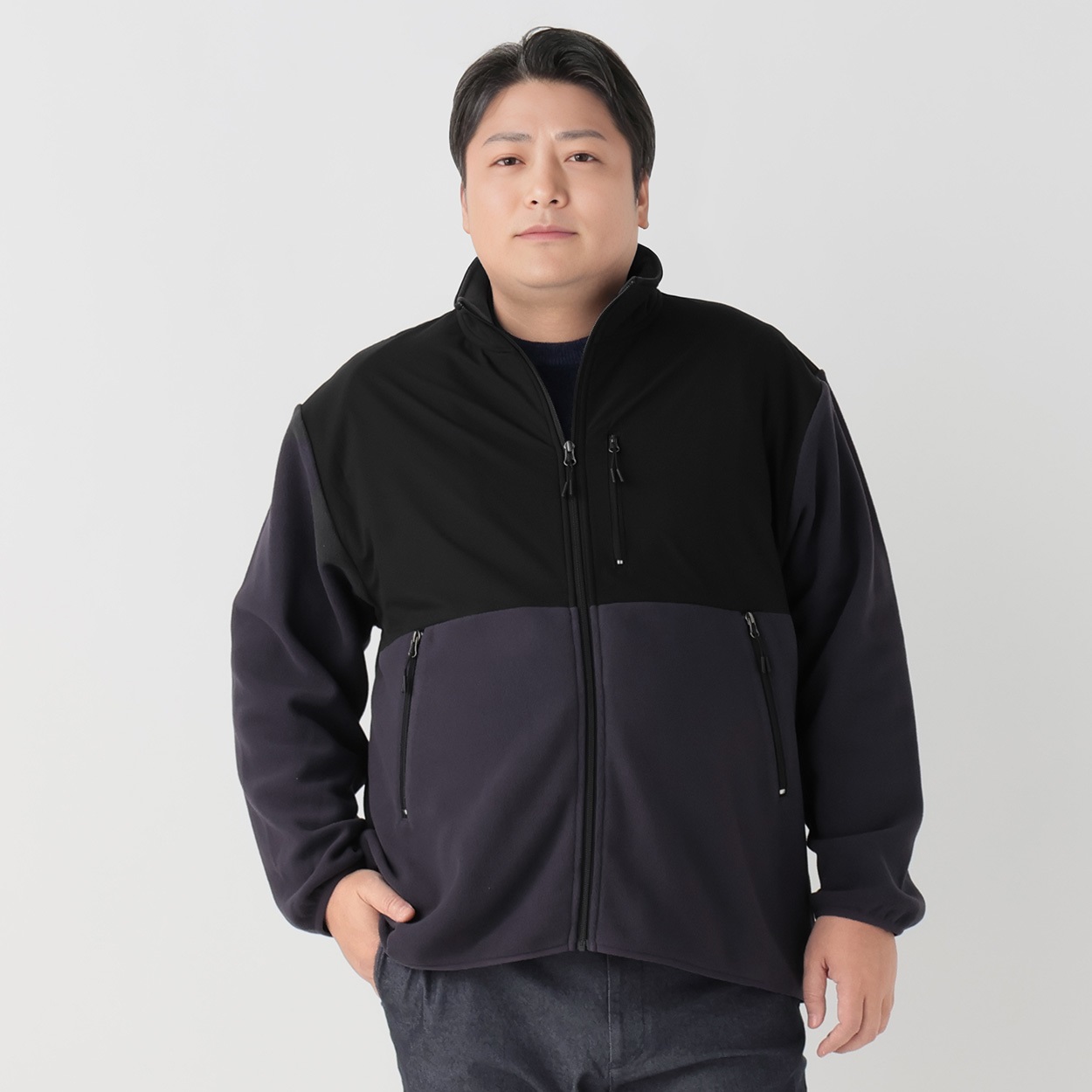 札幌大学　フリース 大きいサイズ ソフトフリース切替 メンズ GREATESS(グレイテス