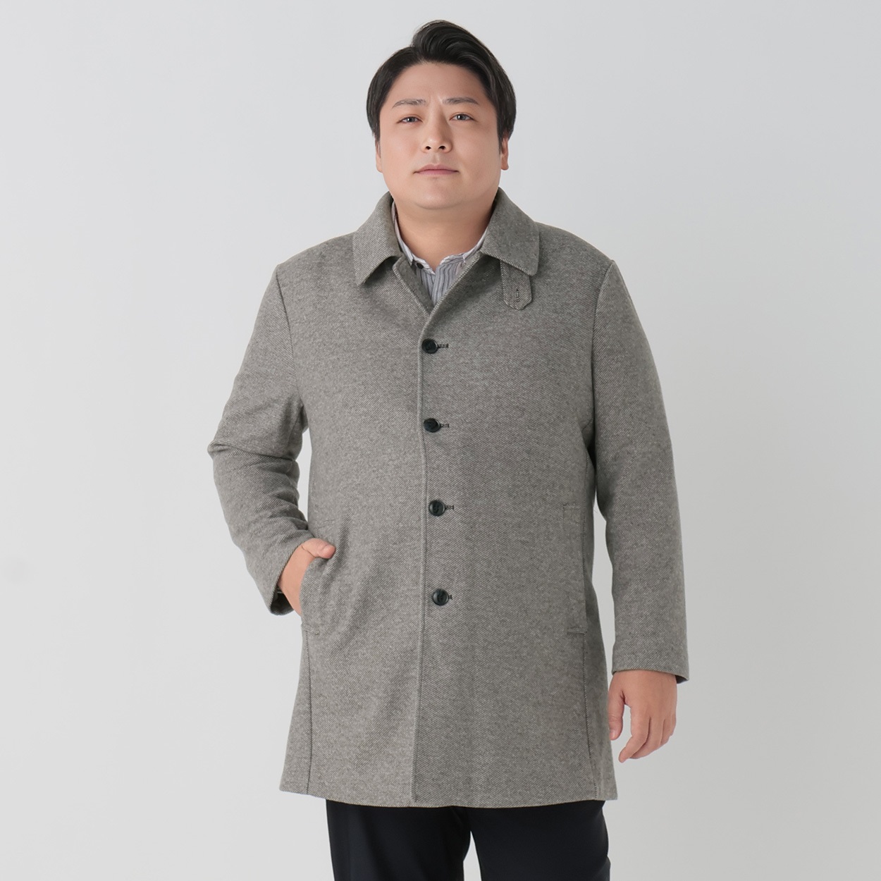 大きいサイズ ウールライク ステンカラーコート メンズ GREATESS