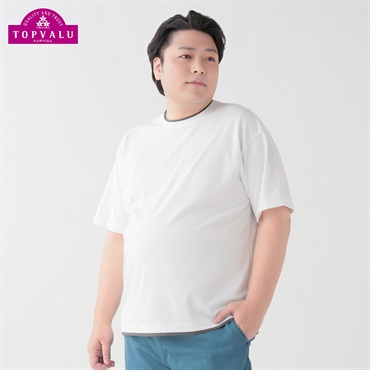 大きいサイズ　ピースフィットクール フェイククルー半袖Tシャツ メンズ トップバリュ(TOPVALU)