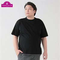 大きいサイズ　ピースフィットクール フェイククルー半袖Tシャツ メンズ トップバリュ(TOPVALU)(クロ-3L)