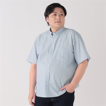 大きいサイズ  変形サッカーボタンダウンシャツ メンズ GREATESS(グレイテス)