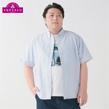 大きいサイズ オックス半袖シャツ メンズ トップバリュ(TOPVALU)
