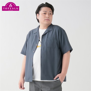 大きいサイズ  サラサラ半袖シャツ メンズ トップバリュ(TOPVALU)(コイアオ-3L)