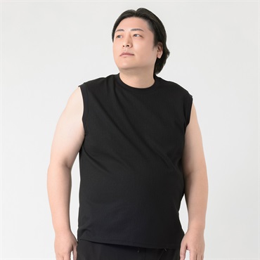 大きいサイズ SOLOTEXノースリーブ メンズ GREATESS(グレイテス)(クロ-3L)