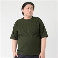 大きいサイズ 半袖SOLOTEXワッフルTシャツ メンズ GREATESS(グレイテス)(コイミドリ-3L)