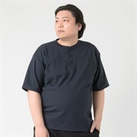 大きいサイズ 半袖SOLOTEXヘンリーTシャツ メンズ GREATESS(グレイテス)(コイアオ-2L)