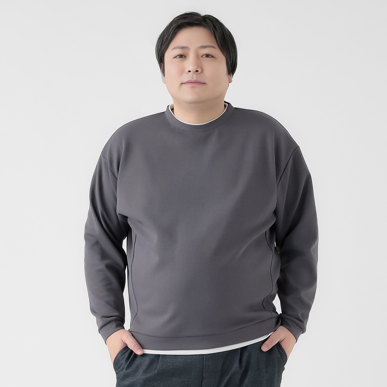 大きいサイズ 長袖フェイクレイヤード メンズ GREATESS(グレイテス