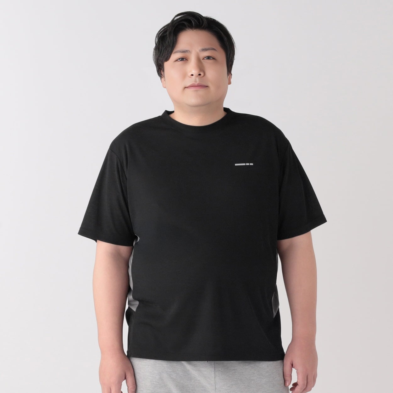 大きいサイズ スピーディードライTシャツ メンズ GREATESS(グレイテス)(クロ-3L)