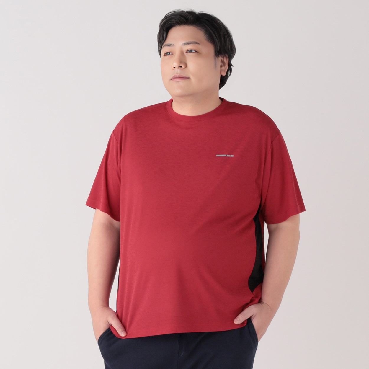 大きいサイズ スピーディードライTシャツ メンズ GREATESS(グレイテス)(アカ-5L)