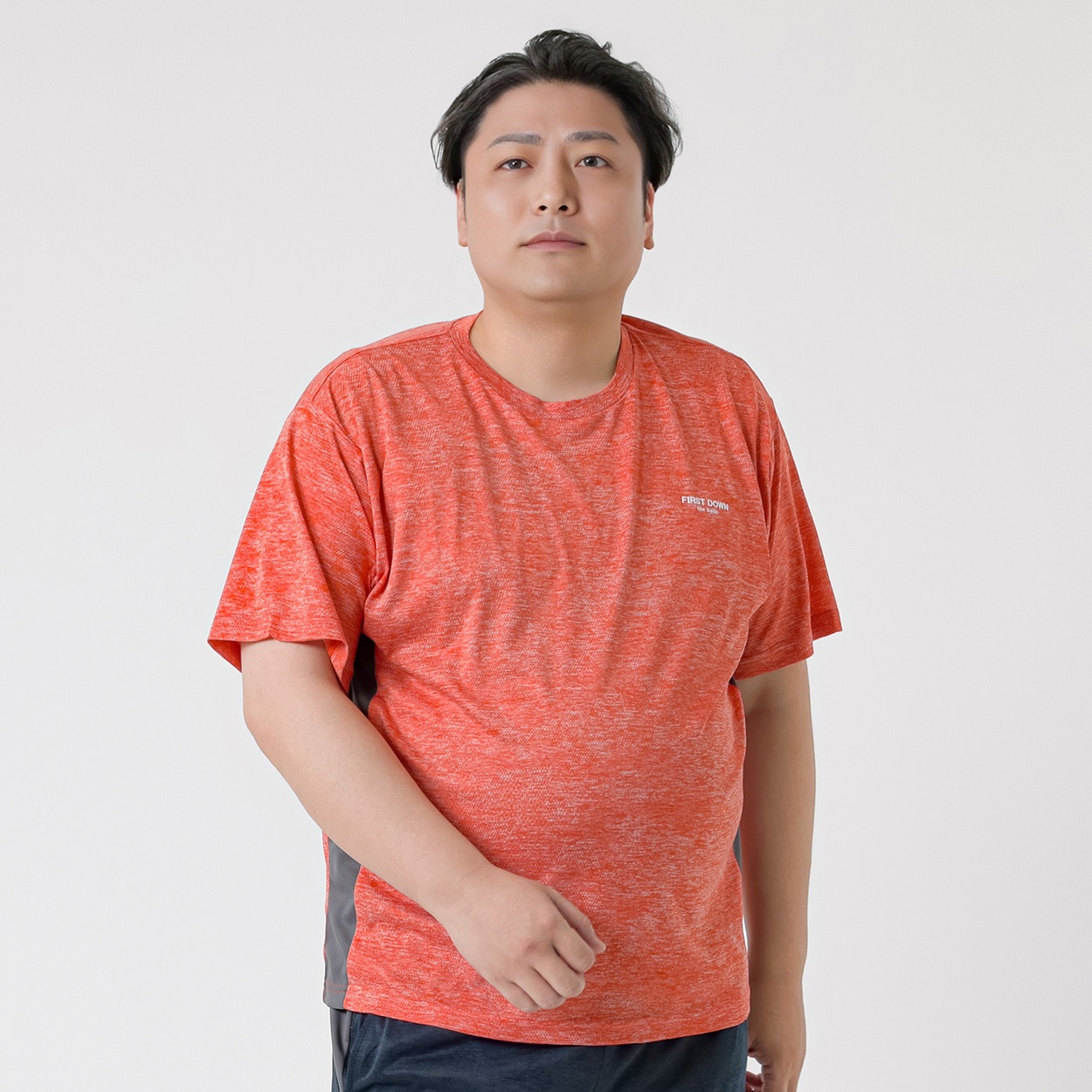 大きいサイズ カモフラジャガード半袖Tシャツ メンズ GREATESS(グレイテス)(ダイダイ-5L)