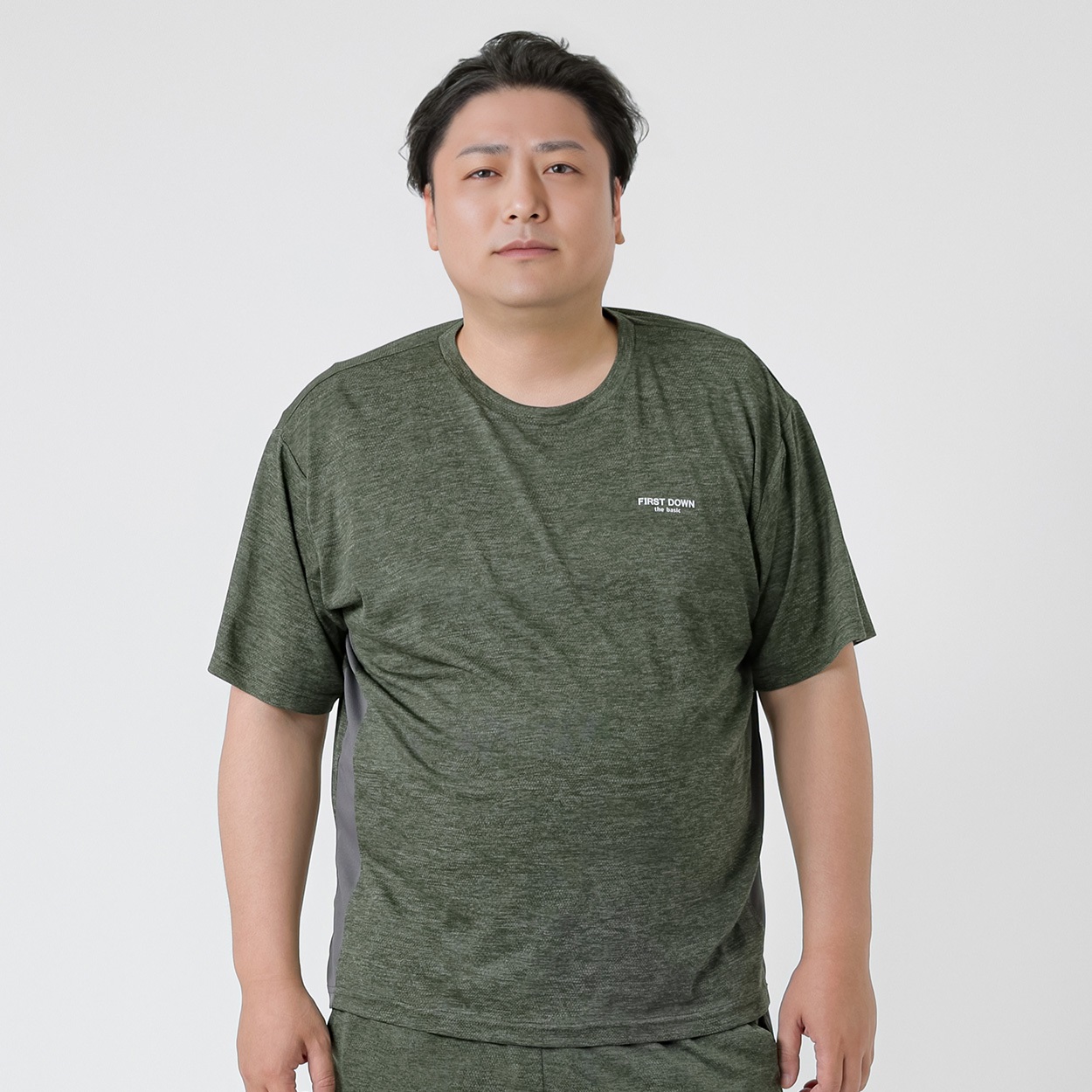 大きいサイズ カモフラジャガード半袖Tシャツ メンズ GREATESS(グレイテス)(コイミドリ-2L)