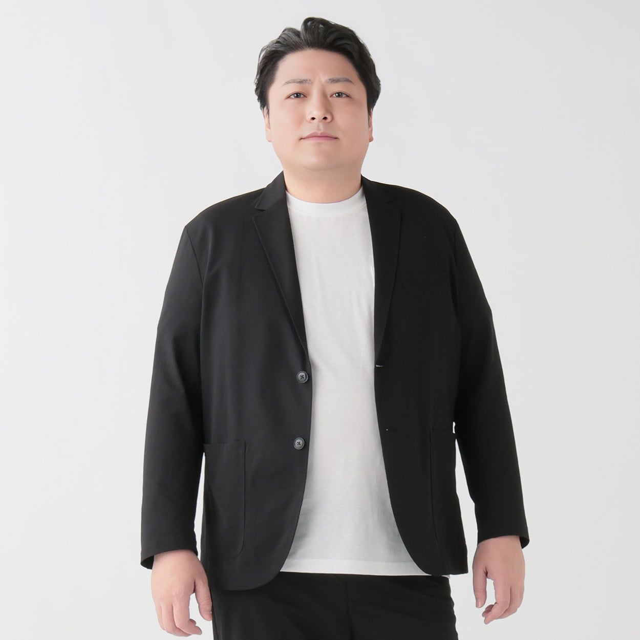 大きいサイズ 風が通るジャケット メンズ GREATESS(グレイテス)(クロ-3L)