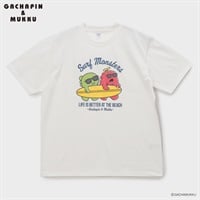 大きいサイズ ガチャピン ムックプリント半袖Tシャツ メンズ GREATESS(グレイテス)(シロ-3L)
