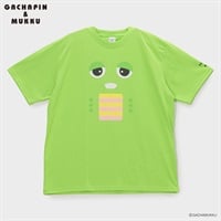 大きいサイズ ガチャピン ムックプリント半袖Tシャツ メンズ GREATESS(グレイテス)(ミドリ-3L)