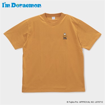 大きいサイズ I'm Doraemon刺繍＆リゾートプリント半袖Tシャツ メンズ GREATESS(グレイテス)(キイロ-3L)