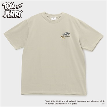 大きいサイズ Tom&JERRY（トムアンドジェリー）ワンポイント刺繍半袖Tシャツ メンズ GREATESS(グレイテス)(ウスチャ-3L)