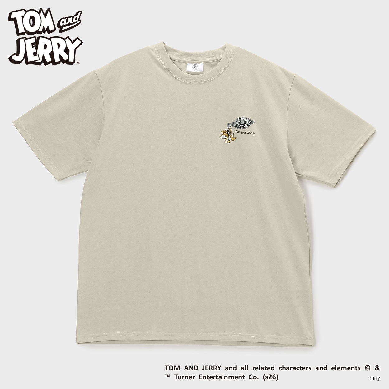 大きいサイズ Tom&JERRY（トムアンドジェリー）ワンポイント刺繍半袖Tシャツ メンズ GREATESS(グレイテス)(ウスチャ-4L)