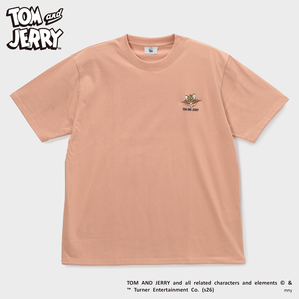 大きいサイズ Tom&JERRY（トムアンドジェリー）ワンポイント刺繍半袖Tシャツ メンズ GREATESS(グレイテス)(ウスアカ-3L)