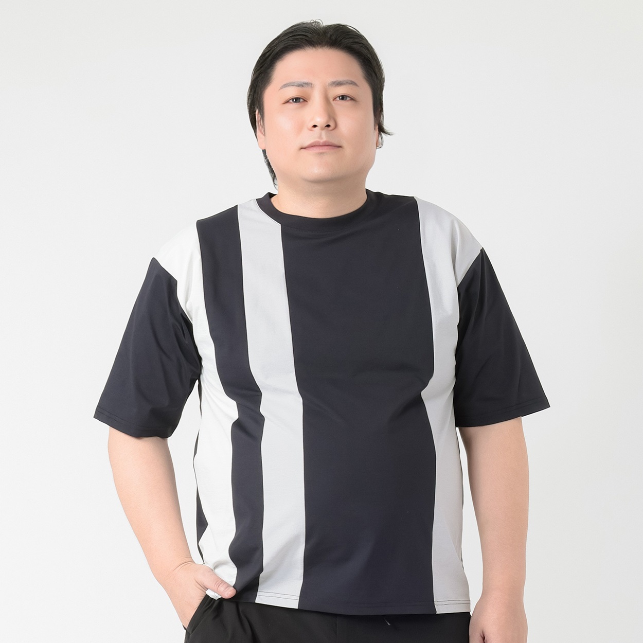 大きいサイズ 半袖SOLOTEX切替Tシャツ メンズ GREATESS(グレイテス 