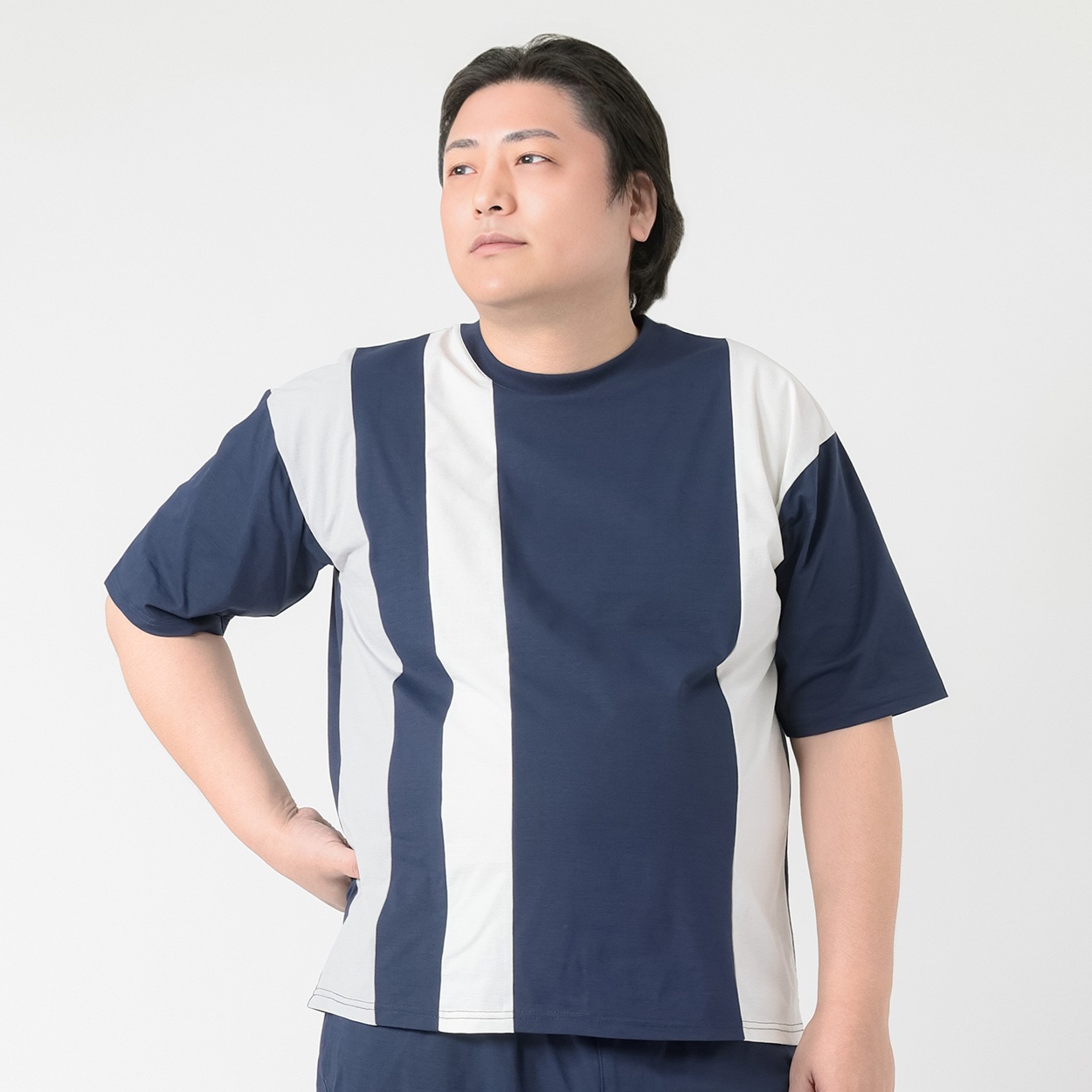 大きいサイズ 半袖SOLOTEX切替Tシャツ メンズ GREATESS(グレイテス