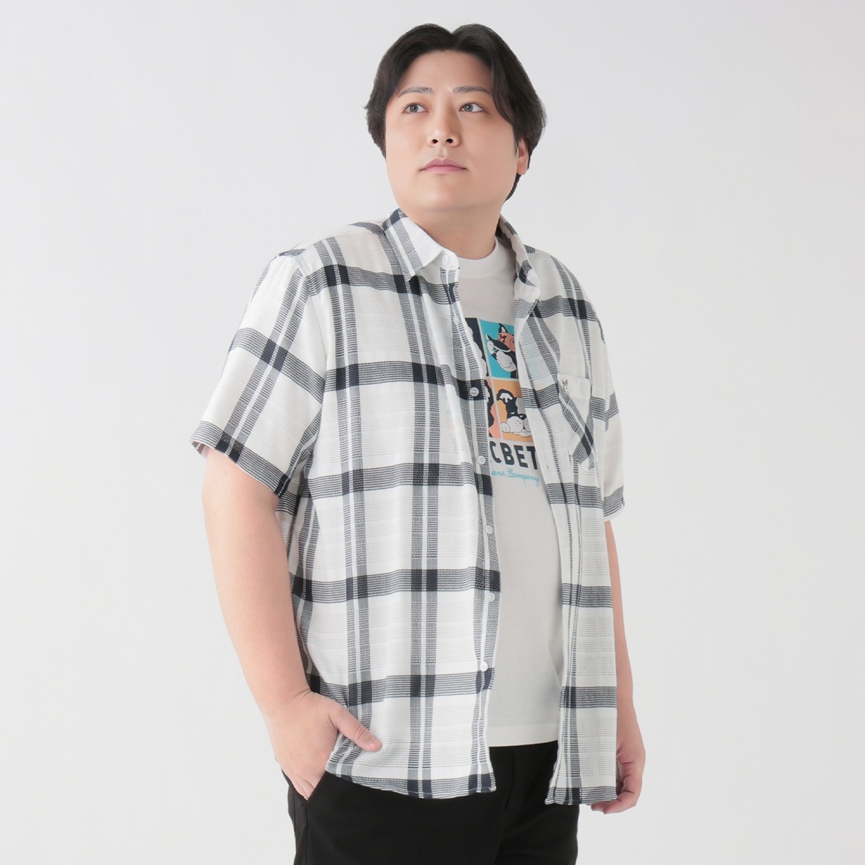 大きいサイズ MACBETH 半袖パナマシャツ メンズ GREATESS(グレイテス)(キナリ-5L)