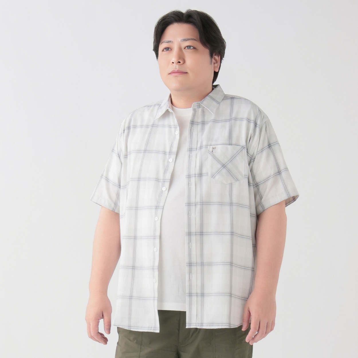 大きいサイズ MACBETH 半袖パナマシャツ メンズ GREATESS(グレイテス)(ウスクロ-5L)