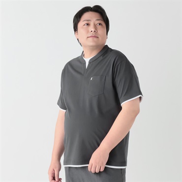 大きいサイズ MACBETH（マクベス）接触冷感レイヤードTシャツ メンズ GREATESS(グレイテス)(チャコ－ルグレ－-3L)