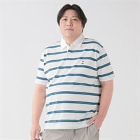 大きいサイズ MACBETH 半袖ボーダーラガー メンズ GREATESS(グレイテス)(シロ-3L)
