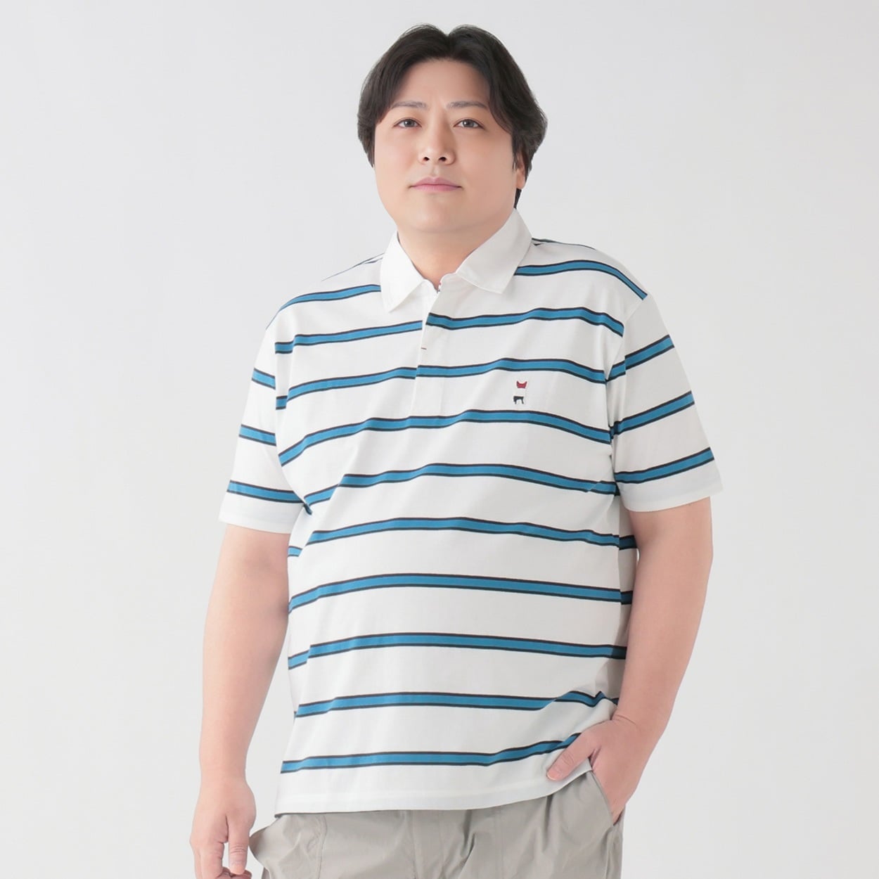 大きいサイズ MACBETH 半袖ボーダーラガー メンズ GREATESS(グレイテス)(シロ-2L)