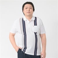 大きいサイズ MACBETH 半袖デザインポロシャツ メンズ(シロ-3L)