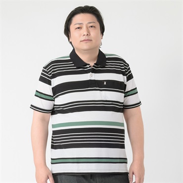 大きいサイズ MACBETH 半袖デザインポロシャツ メンズ(ミドリ-3L)