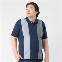 大きいサイズ MACBETH 半袖デザインポロシャツ メンズ(アオ-3L)