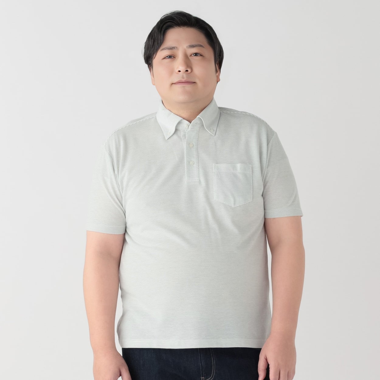 半袖BIZポロデザイン メンズ GREATESS(グレイテス)(シロ-5L)
