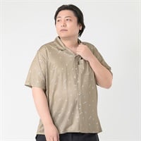 大きいサイズ MACBETH メッシュプリントシャツ メンズ GREATESS(グレイテス)(ウスチャ-2L)