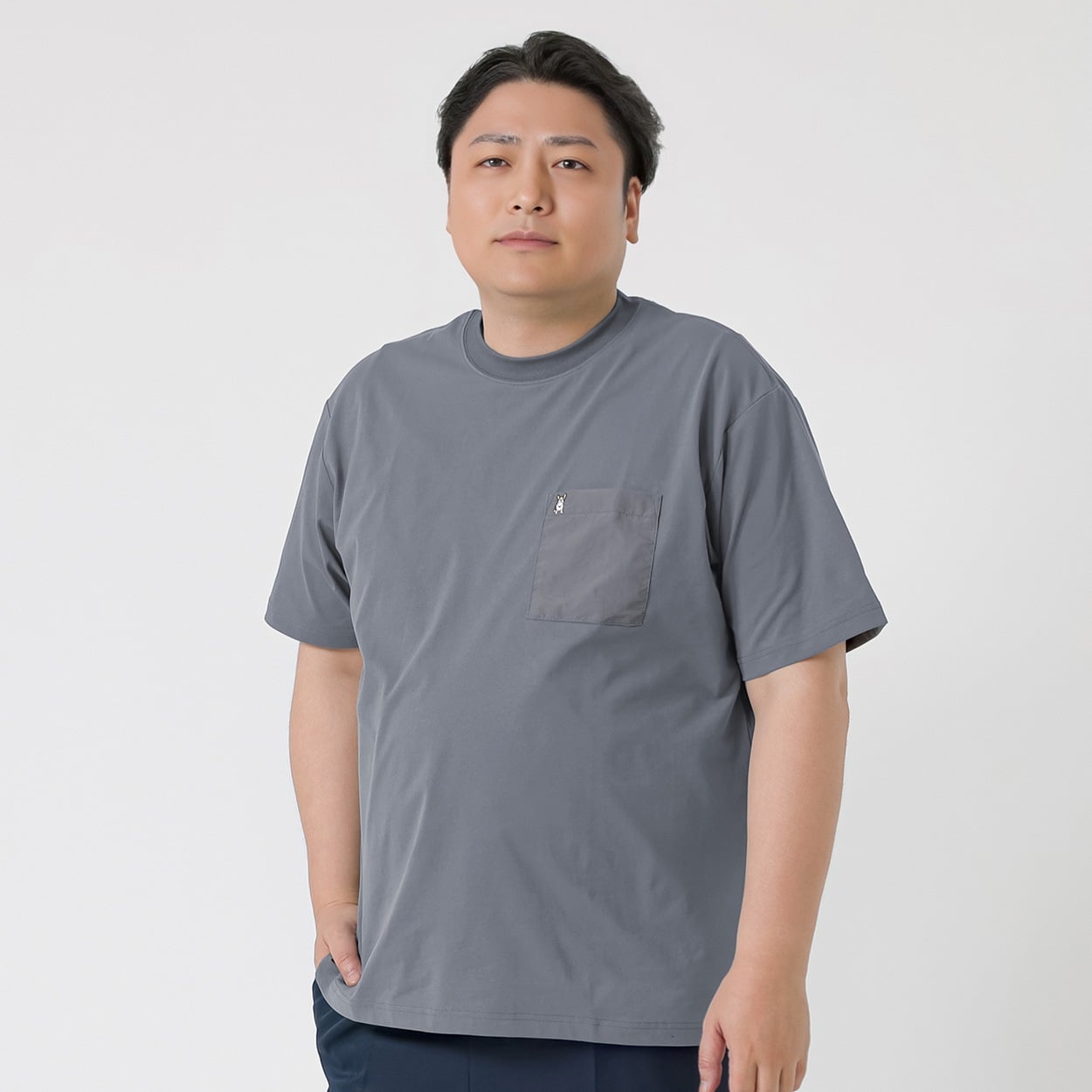 大きいサイズ MACBETH スノードライポケット付きTシャツ メンズ GREATESS(グレイテス)(チャコ－ルグレ－-3L)